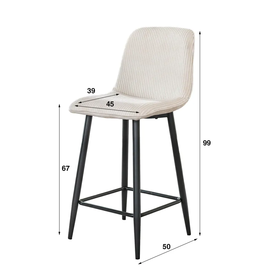 WoonStijl Barstoel Rib Rock zand