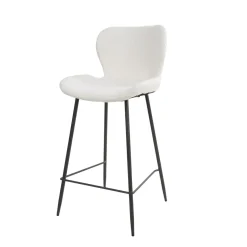 WoonStijl Barstoel ronde buis Boucle wit