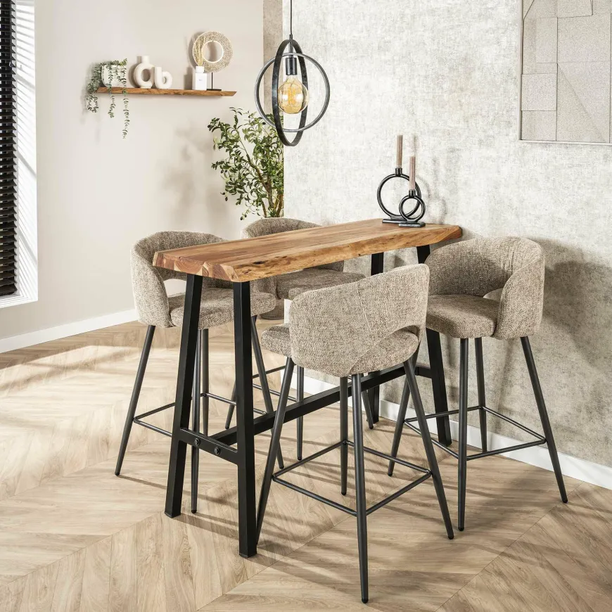 WoonStijl Barstoel Salon Tissee cargo zandkleur