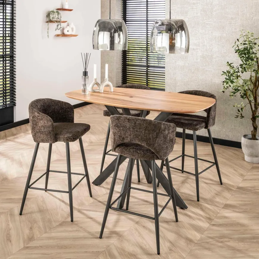 WoonStijl Barstoel Salon Tissee cargo bruin