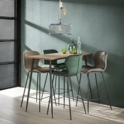 WoonStijl Barstoel Velvet ronde buis antraciet