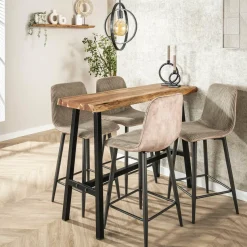 WoonStijl Bartafel live edge 2+3 dik / massief Acacia naturel