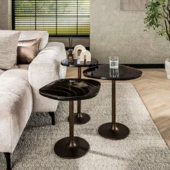 WoonStijl Bijzettafel L Eclipse koper antiek finish