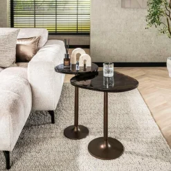 WoonStijl Bijzettafel L Eclipse koper antiek finish