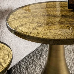 WoonStijl Bijzettafel M druppel Eclipse goud antiek finish