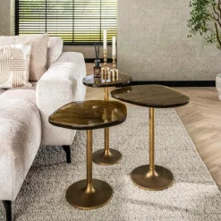 WoonStijl Bijzettafel M Eclipse Goud antiek finish