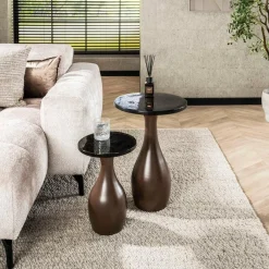 WoonStijl Bijzettafel S druppel Eclipse koper antiek finish