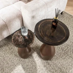 WoonStijl Bijzettafel S druppel Eclipse koper antiek finish