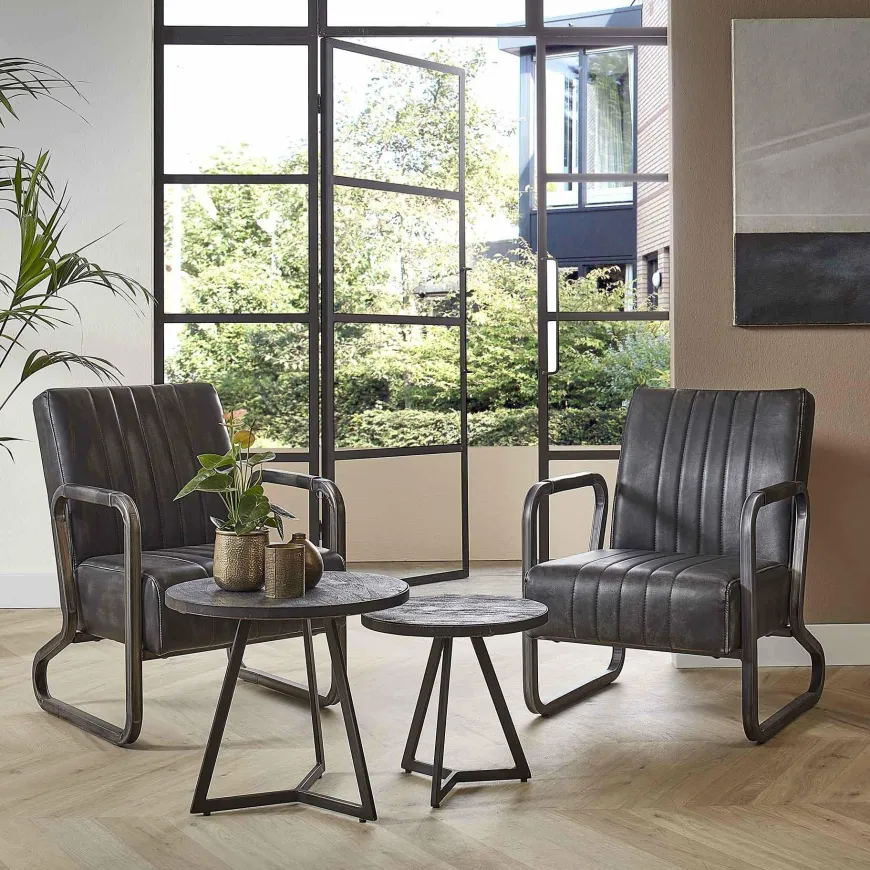 WoonStijl Bijzettafel set van 2 Yucon black