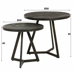 WoonStijl Bijzettafel set van 2 Yucon black