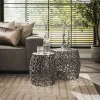 WoonStijl Bijzettafel set/2 maze zandgegoten / Zwart nikkel