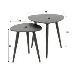 WoonStijl Bijzettafel set van 2 driehoekig ceramic