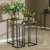WoonStijl Bloemenzuil set van 3 iron metallic