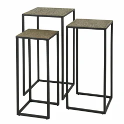 WoonStijl Bloemenzuil set van 3 iron metallic