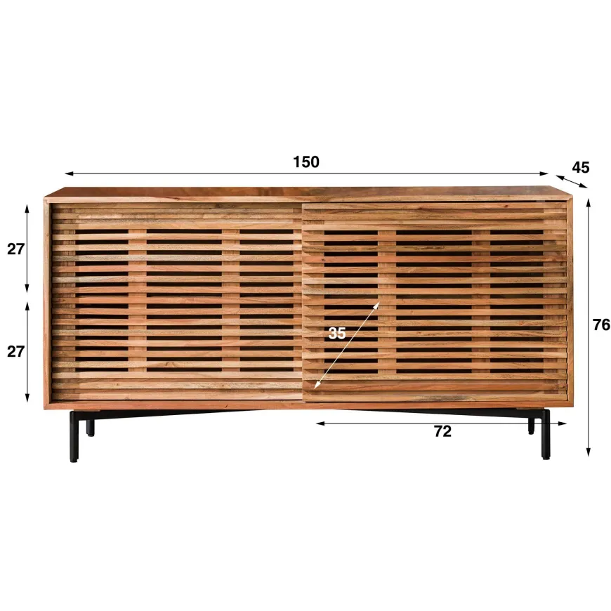 WoonStijl Dressoir 2 deuren slide 150 cm