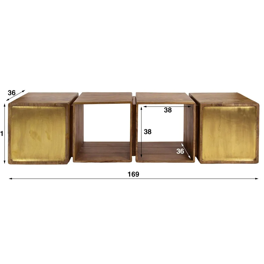 WoonStijl Dressoir 2D brass