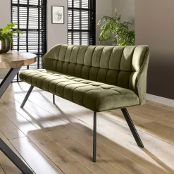 WoonStijl Eetkamerbank raster 180 velvet groen