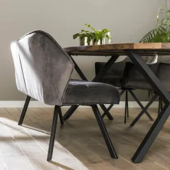 WoonStijl Eetkamerbank raster 180 velvet antraciet