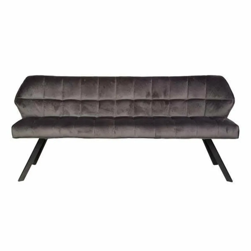 WoonStijl Eetkamerbank raster 180 velvet antraciet