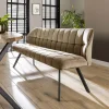 WoonStijl Eetkamerbank raster 180 velvet champagne
