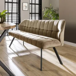 WoonStijl Eetkamerbank raster 180 velvet champagne