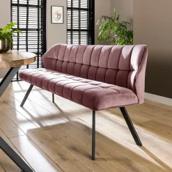 WoonStijl Eetkamerbank raster 180 velvet roze