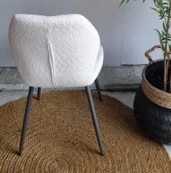 WoonStijl Eetkamerstoel Lende Boucle wit