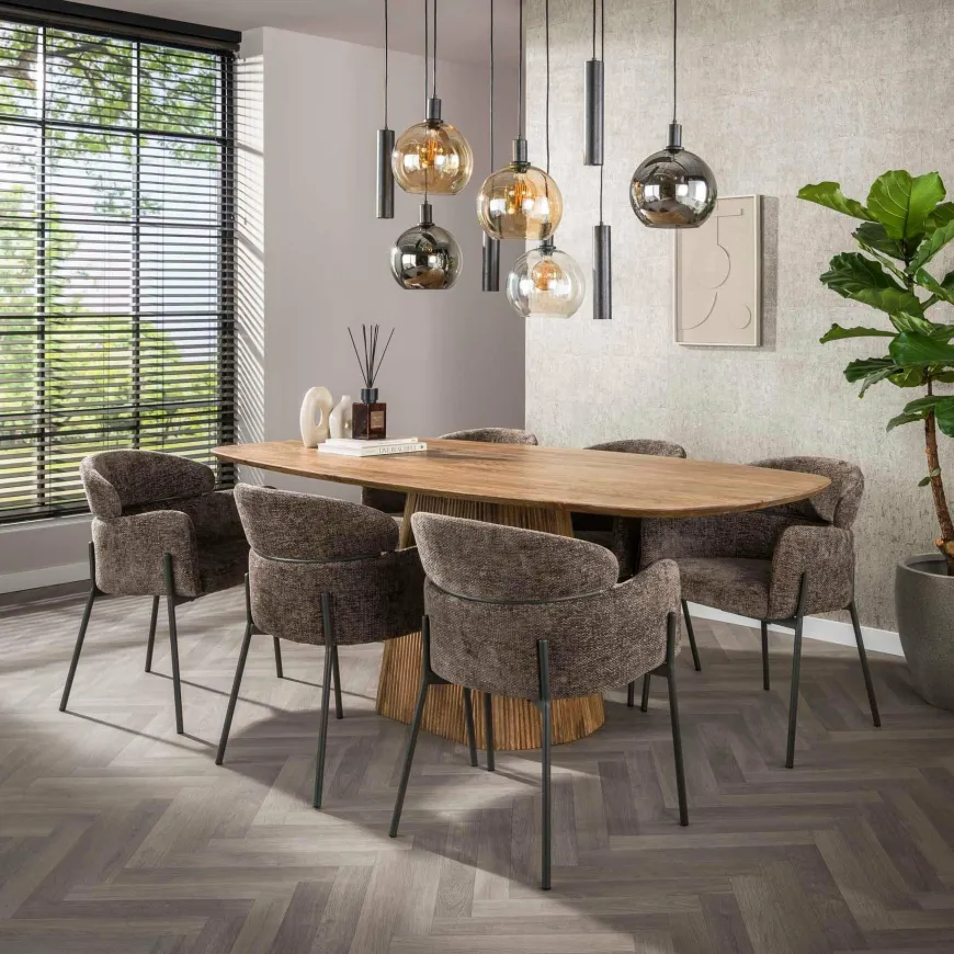WoonStijl Eetkamerstoel ronde rug Curva Hoven Taupe