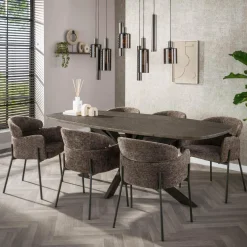 WoonStijl Eetkamerstoel ronde rug Curva Hoven Taupe