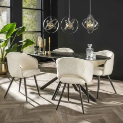 WoonStijl Eetkamerstoel Salon Boucle wit