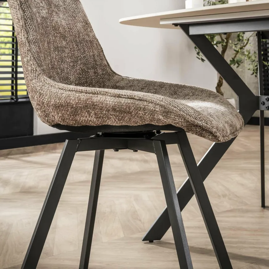 WoonStijl Eetkamerstoel Swivel - Rich champagne