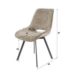 WoonStijl Eetkamerstoel Swivel - Rich champagne