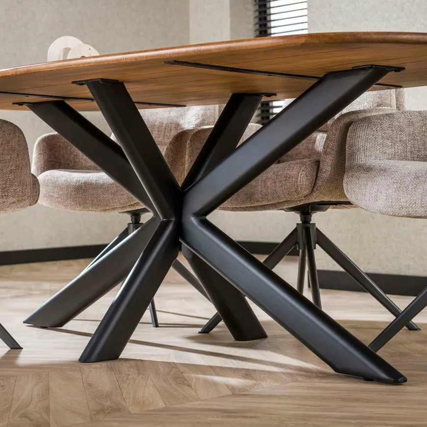 WoonStijl Eetkamertafel 180 Cliff ovale buis mango