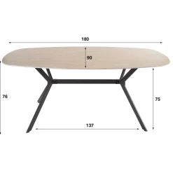WoonStijl Eetkamertafel 180 ceramic travertinlook
