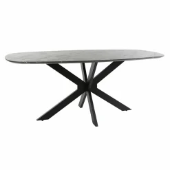 WoonStijl Eetkamertafel 180 deens ovaal zwart bruin