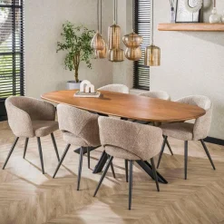 WoonStijl Eetkamertafel 215 Cliff ovale buis mango