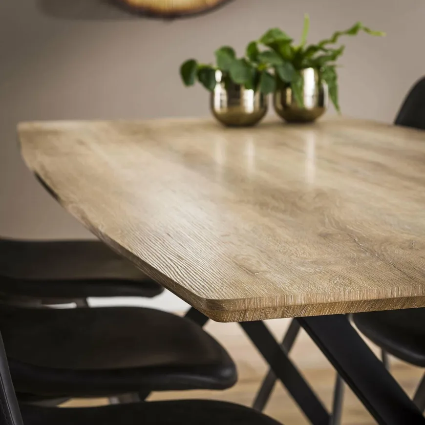 WoonStijl Eetkamertafel 190 ovaal blad Eiken antiquewash