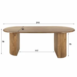WoonStijl Eetkamertafel 215 cm wave