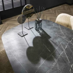 WoonStijl Eetkamertafel 215 deens ovaal zwart bruin