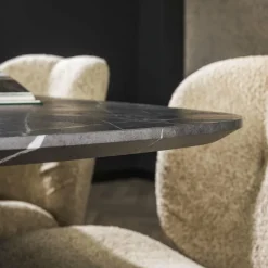 WoonStijl Eetkamertafel 215 deens ovaal zwart bruin
