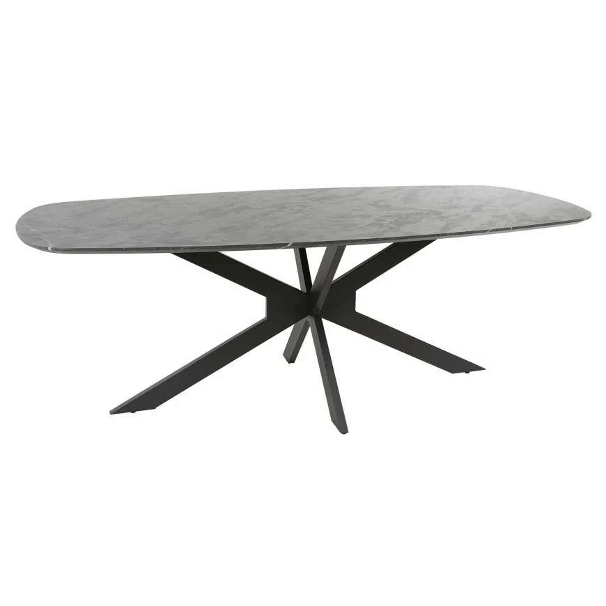 WoonStijl Eetkamertafel 215 deens ovaal zwart bruin
