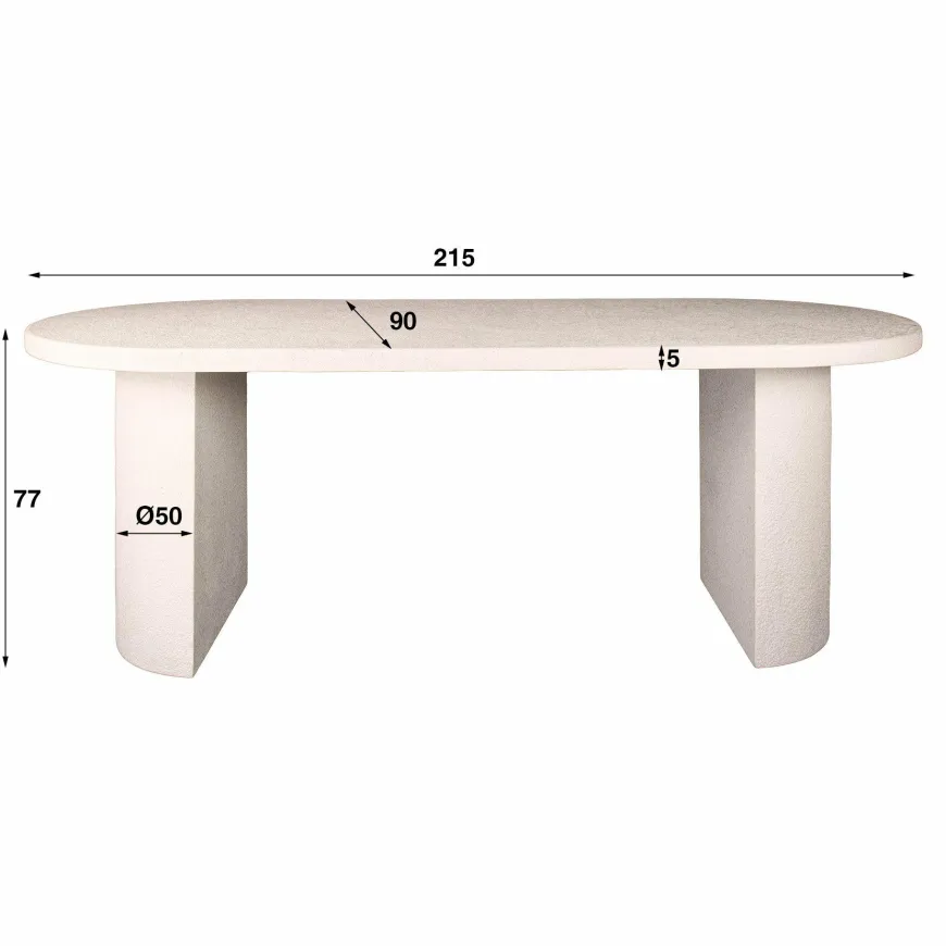 WoonStijl Eetkamertafel arch stone 215x90cm