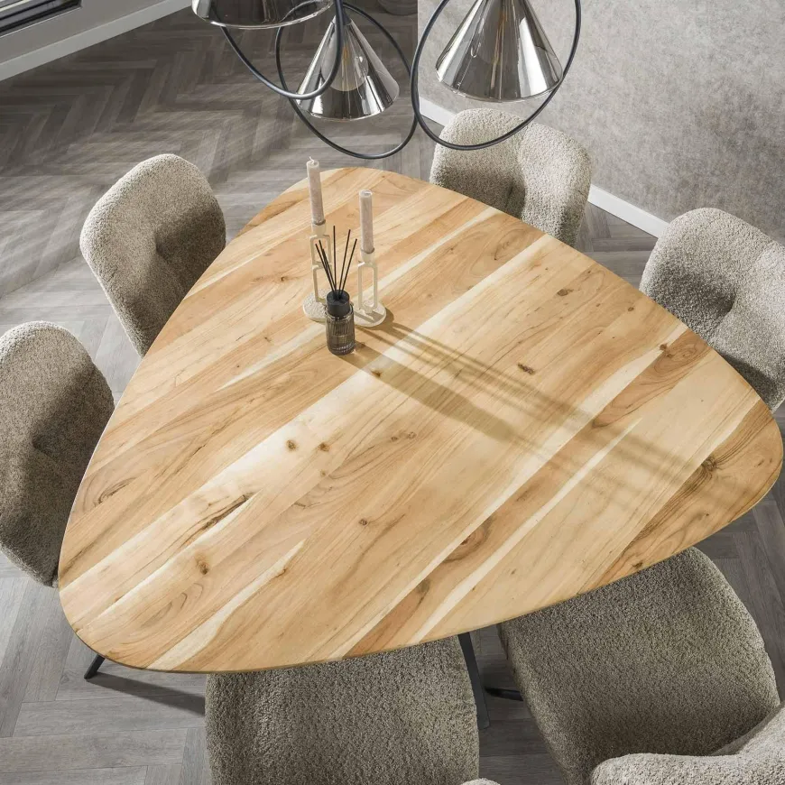 WoonStijl Eetkamertafel driehoek acacia
