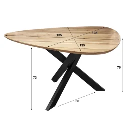 WoonStijl Eetkamertafel driehoek acacia