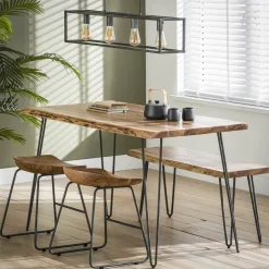 WoonStijl Eetkamertafel edge Massief acacia naturel - 130 cm