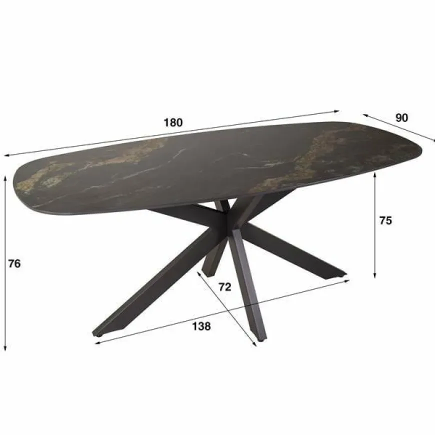 WoonStijl Eetkamertafel spider deens ovaal 180