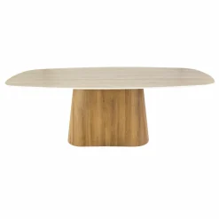 WoonStijl Eettafel Romano Centro deens ovaal 215cm / 3D keramiek travertin