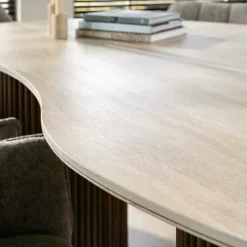 WoonStijl Eettafel Romano niervormig 215cm / 3D keramiek travertin