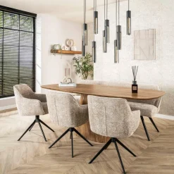 WoonStijl Eettafel Wave centrale poot 215 cm