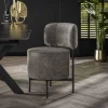 WoonStijl Eettafelstoel cocktail draaibaar Boucle grijs